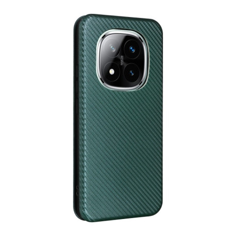 Чохол-книжка Carbon Fiber Texture на Xiaomi Redmi Note 14 Pro 4G Global - зелений