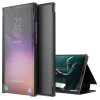 Чехол-книжка Carbon Fiber Texture View Time для Samsung Galaxy S22 5G - черный
