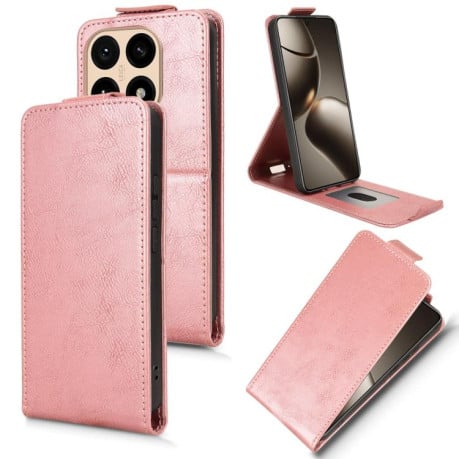 Флип-чехол Magnetic Vertical Flip Leather на Xiaomi 15T 5G - золото