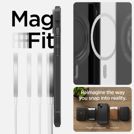 Оригінальний чохол Spigen Rugged Armor Mag MagSafe для iPhone 14 Plus - Matte Black