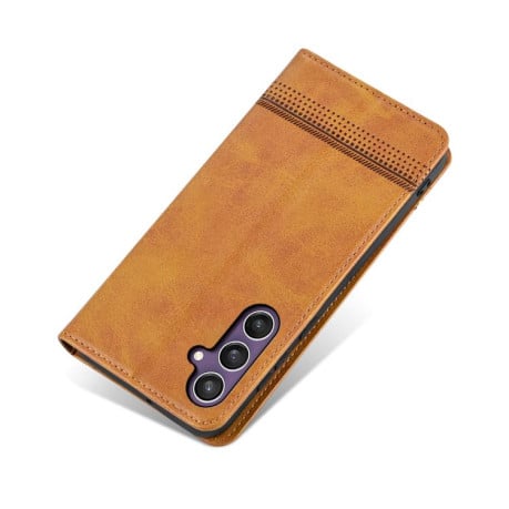 Чохол-книжка AZNS з фактурою Calf на Samsung Galaxy S25 FE 5G - коричневий