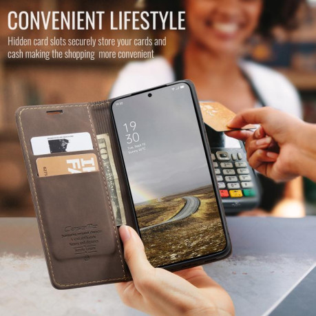 Чехол-книжка CaseMe-013 Multifunctional на OnePlus 13 - кофейный