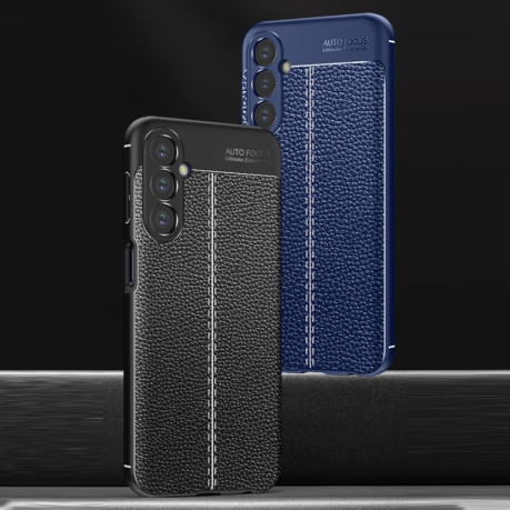 Протиударний чохол Litchi Texture для Samsung Galaxy M34 5G - чорний