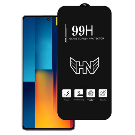 Захисне скло High Aluminum Large Arc Full Screen для Xiaomi Poco M6 Pro 4G