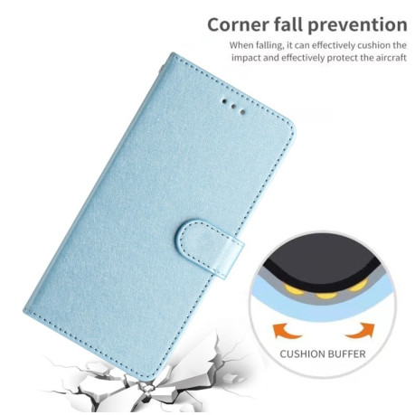 Чехол-книжка Silk Texture Horizontal Flip Leather для OnePlus 13 - голубой