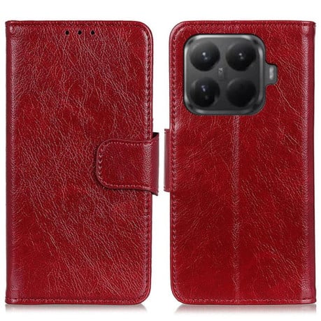 Чехол-книжка Mirren фактура “Crazy Horse” с магнитным хлястиком на Xiaomi 15T Pro 5G - красный