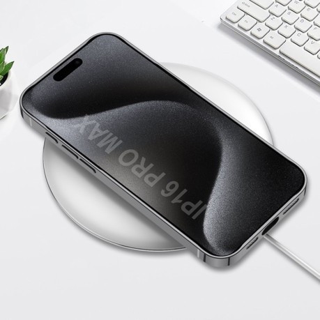 Противоударный чехол GKK Plating Leather Wave MagSafe для iPhone 16 Pro Max - черный