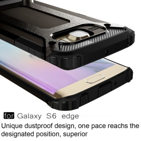 Противоударный чехол Rugged Armor на Galaxy S6 Edge / G925 - черный