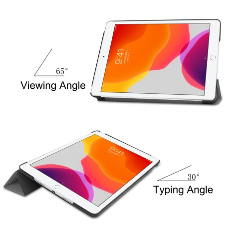 Чехол Custer Texture Three-folding Sleep/Wake-up на iPad 9/8/7 10.2 (2019/2020/2021) -серый