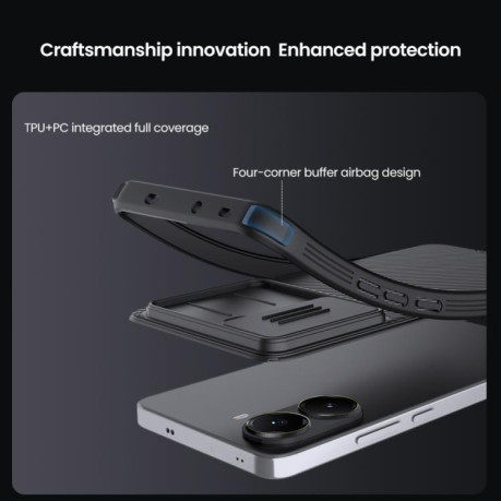 Ударозахисний чохол NILLKIN CamShield Pro на Xiaomi Poco X7 Pro - чорний