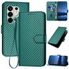Чехол-книжка Carbon Fiber Texture для Tecno Camon 50 4G — тёмно-зелёный