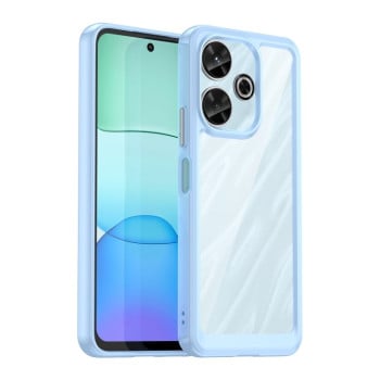 Противоударный чехол  Colorful Acrylic Series с цветной силиконовой боковиной на Xiaomi Poco M6 4G - синий