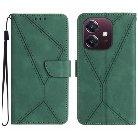 Чехол-книжка Stitching Embossed Leather для OPPO A3/A3x/A40m- зеленый