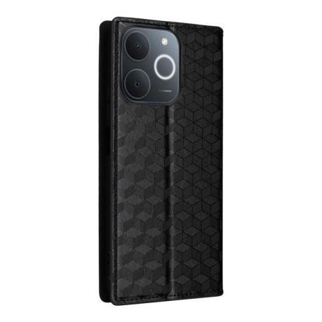 Чехол-книжка Cubic Grid с фактурой Calf на Realme Note 70T 4G / 70 4G — black