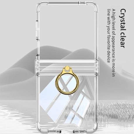 Протиударний чохол GKK Plain Leather для Samsung Galaxy Flip 7 5G - прозоро-зелений