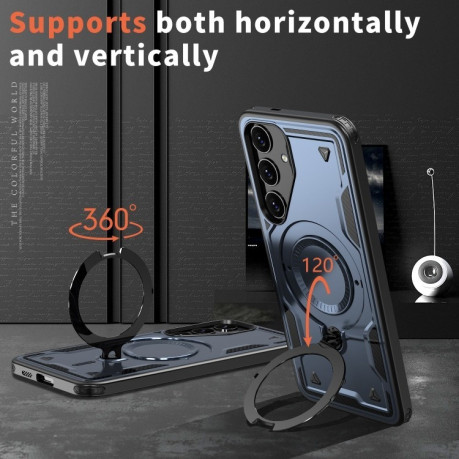 Протиударний чохол MagSafe Holder Armor PC Hybrid для Samsung Galaxy S24 FE 5G - синій