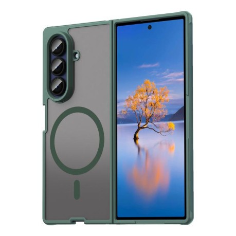 Протиударний чохол Fan Dun Series TPU Hybrid PC Frosted MagSafe для Samsung Galaxy Fold 7 5G - зелений