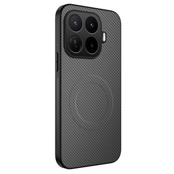 Магнитный чехол Wanlonfeng серии TQ с текстурой карбона на Xiaomi 17T 5G — серый