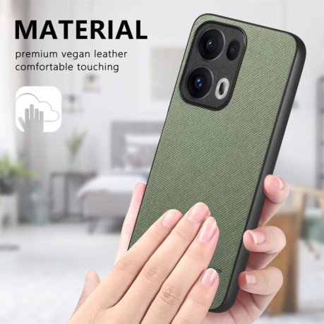 Чохол Twill Fabric Leather Skin Back для OPPO Reno13 Global - зелений