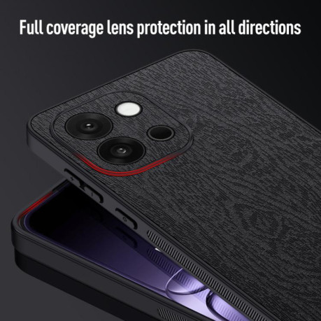 Чехол Tree Bark Leather Shockproof для OnePlus 13T - синій