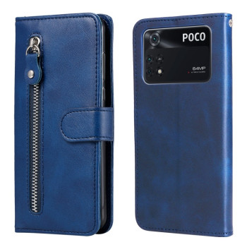 Чехол-книжка Fashion Calf Texture для Xiaomi Poco M4 Pro 4G - синий