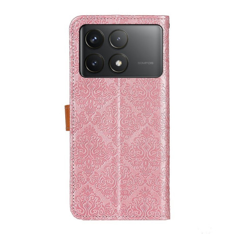Чехол-книжка European Floral для Xiaomi Poco F6 Pro - розовый