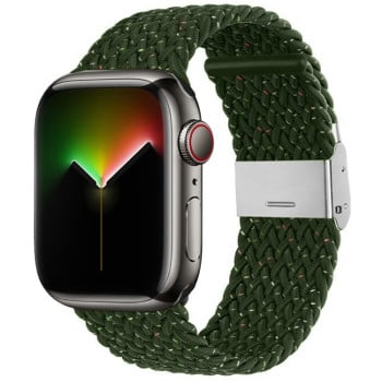 Ремінець Nylon Braid для Apple Watch 10 42mm/Series 8/7 41mm / 40mm / 38mm - темно-зелений