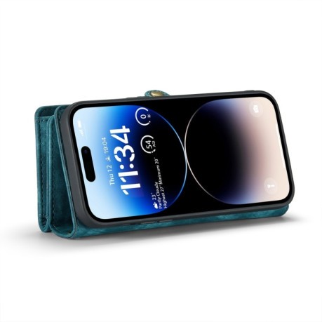 Чехол-кошелек CaseMe 008 Series Zipper Style на iPhone 15 Pro Max - синий