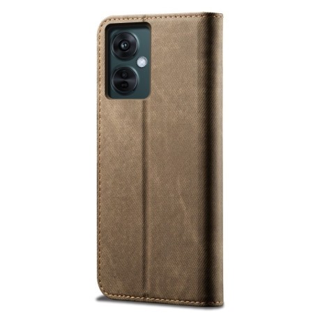 Чехол книжка Denim Texture Casual Style на Vivo Y36 5G / 4G - хаки