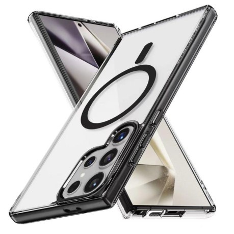 Противоударный чехол Ice Color Magnetic Series TPU Hybrid Acrylic Magsafe для Samsung Galaxy S25 Ultra 5G - черный