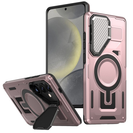 Протиударний чохол Shield Frame Holder MagSafe  для Samsung Galaxy S24 FE 5G - рожеве золото