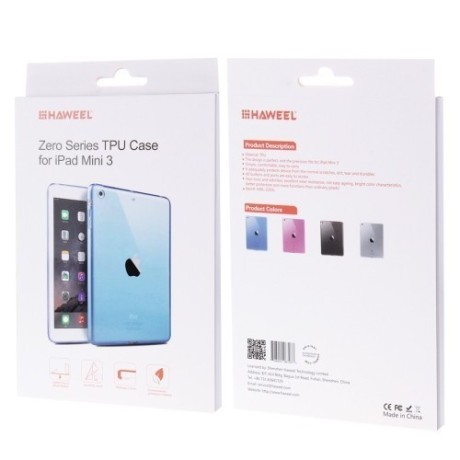 Прозорий TPU чохол Haweel Slim блакитний для iPad mini 3/2/1