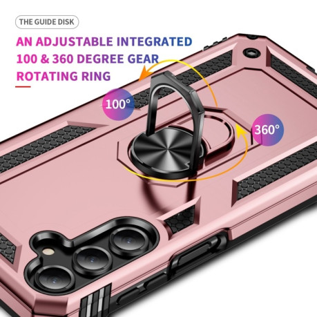 Противоударный чехол HMC 360 Degree Rotating Holder на Samsung Galaxy A16 5G - розовое золото