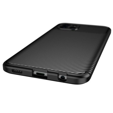 Ударозащитный чехол HMC Carbon Fiber Texture на Samsung Galaxy A03 - черный
