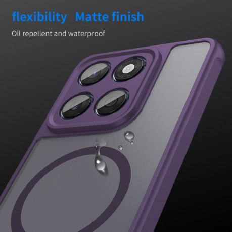 Противоударный чехол Fan Dun Series TPU Hybrid PC Frosted Magsafe для Motorola Edge 60 - фіолетовий