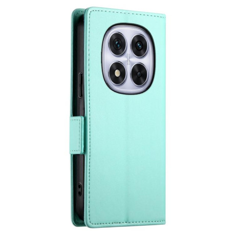 Чехол-книжка Side Buckle Magnetic Frosted Leather для Xiaomi Redmi Note 14 Pro 4G - зеленый