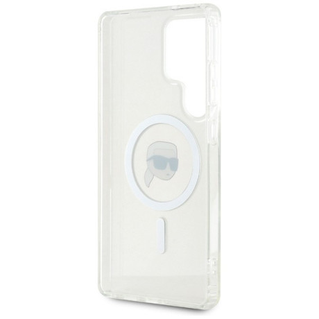 Оригінальний чохол Karl Lagerfeld Button Karl Head Printed Logo MagSafe для Samsung Galaxy S25 Ultra - white