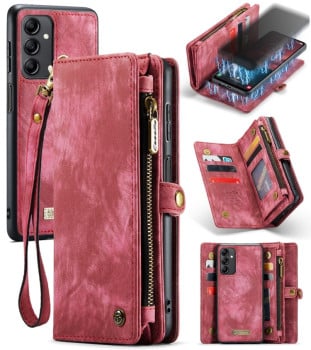 Чехол-кошелек CaseMe 008 Series Zipper Style на Samsung Galaxy A14 5G - красный