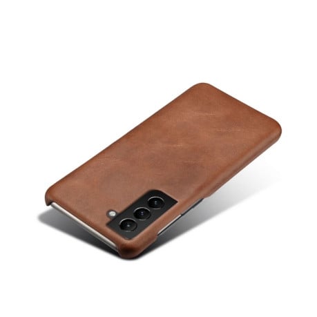 Противоударный чехол Calf Texture для Samsung Galaxy S22 - коричневый