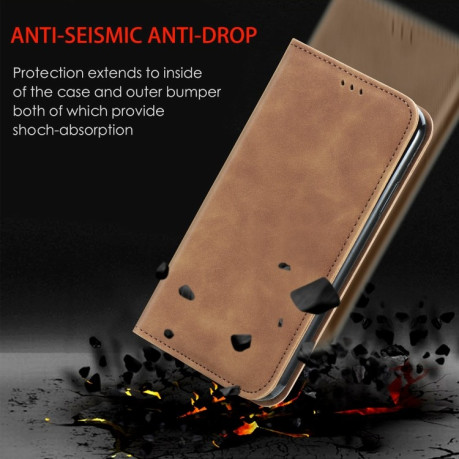 Чохол-книжка Retro Skin Feel Business Magnetic на Xiaomi Redmi Note 10/10s/Poco M5s- коричневий