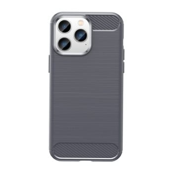 Чохол Brushed Texture Carbon Fiber на iPhone 14 Pro Max - сірий