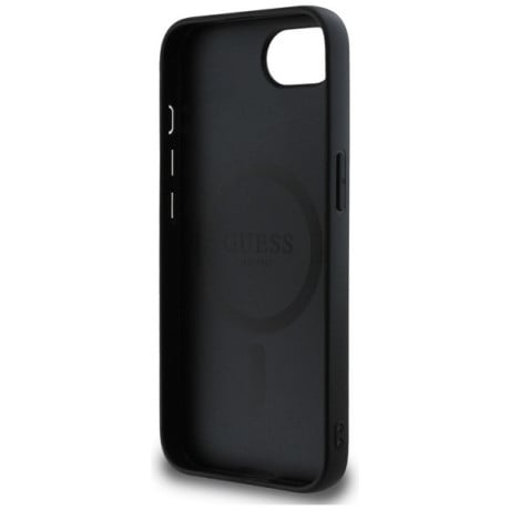 Оригинальный чехол Guess 4G Ring Classic MagSafe для iPhone 16e - black
