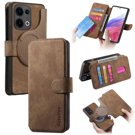 Чехол-книжка CaseNeo MagSafe RFID Anti-theft Retro Leather для OPPO Reno13 - коричневый