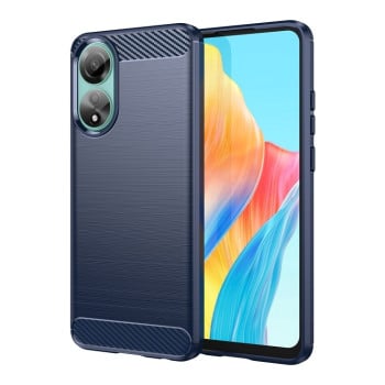 Протиударний чохол Brushed Texture Carbon Fiber на OPPO A78 4G - синій