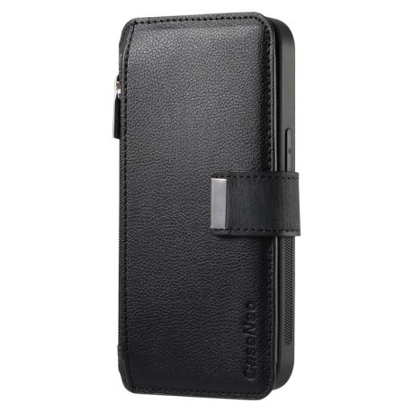 Чохол-книжка CaseNeo MagSafe RFID Anti-theft Zipper Wallet Retro Leather для Realme GT 7 Pro - чорний