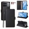 Чехол-книжка c текстурой Litchi  RFID Blocking 3-Card Wallet Leather на Xiaomi Redmi K90 Pro Max / Poco F8 Ultra 5G — чёрный