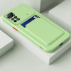 Противоударный чехол Card Slot Design для Xiaomi Redmi Note 11 / Poco M4 Pro 4G - светло-зеленый