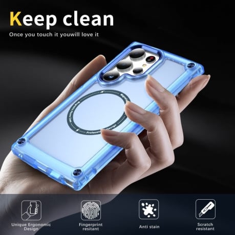 Протиударний чохол Skin Feel TPU + PC MagSafe Magnetic для Samsung Galaxy S25 Ultra 5G - синій
