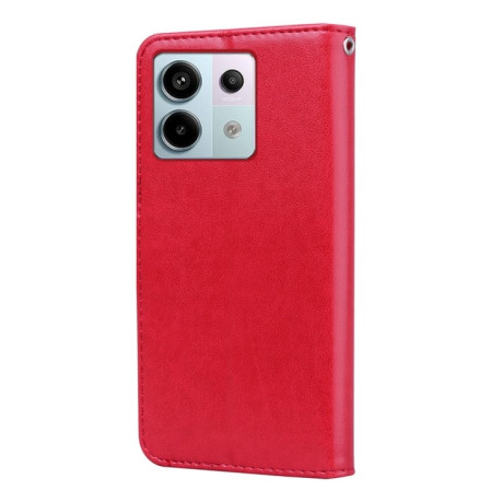 Чехол-книжка Rose Embossed для Xiaomi Redmi Note 13 Pro 4G / Poco M6 Pro 4G - красный