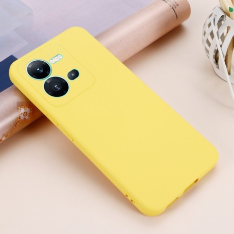Силіконовий чохол Solid Color Liquid Silicone на Vivo V25 5G/V25E 5G/X80 Lite 5G - жовтий